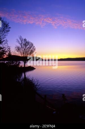 Otsego Lake at dawn in Cooperstown, New York Stock Photo