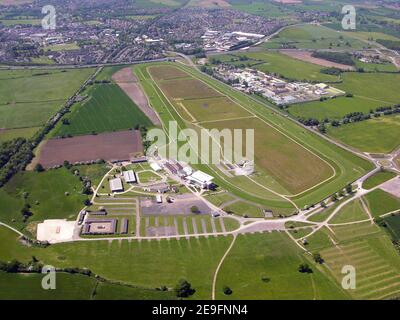 aerial view of Wetherby Racecourse, West Yorkshire, UK Stock Photo
