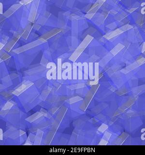 Transparent Blue Tiles Seamless Pattern, 3D Illustration on Black Background Stock Vector