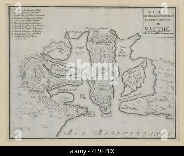 Plan des vieilles et nouvelles fortifications de Malthe  Author  Fer, Nicolas de 84.98. Place of publication: [Paris] Publisher: [N. de Fer] Date of publication: [1696]  Item type: 1 map Dimensions: 22 x 28 cm  Former owner: George III, King of Great Britain, 1738-1820 Stock Photo
