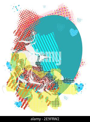 Easter egg abstract bright multicolor pattern layered eps10 vector illustration isolated on white background. Stock Vector