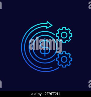cost optimization icon, thin line vector Stock Vector