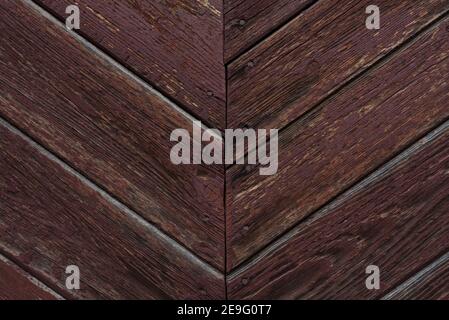 Texture of old wooden planks with cracked brown paint Stock Photo