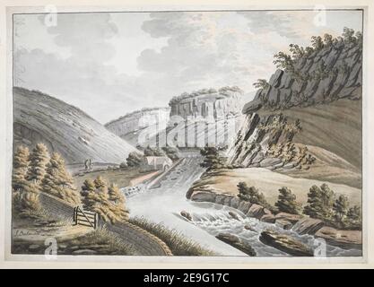 View in Dove Dale Derbyshire.  Author  Bulman, J. 11.33.d. Date of publication: [about 1770-1790]  Item type: 1 drawing Medium: pen and black ink with watercolour Dimensions: sheet 35.1 x 49.8 cm  Former owner: George III, King of Great Britain, 1738-1820 Stock Photo