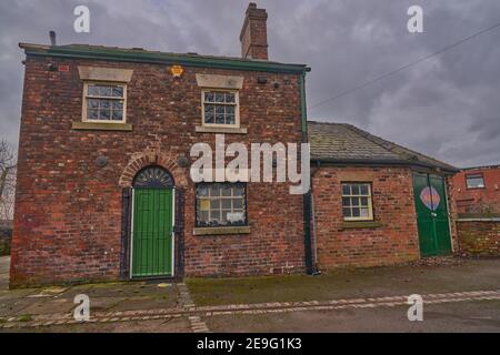 Canal side cottage on the Rochdale Canal Stock Photo
