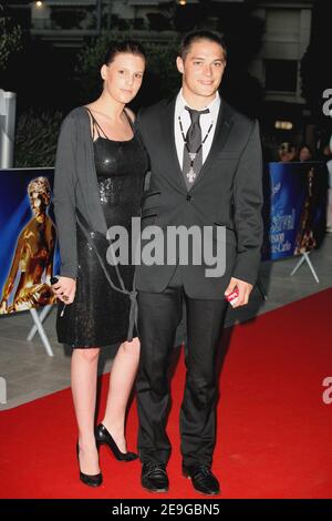 French actor Aurelien Wiik and his girlfriend arrive at the party held at 'Rose des Vents' restaurant in Monaco during the 46th Monte Carlo Television Festival on June 30, 2006. Photo by Denis Guignebourg/ABACAPRESS.COM Stock Photo