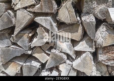 texture of gray firewood logs Stock Photo