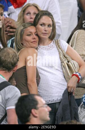 Thierry Henry and his wife Nicole Merry watch the final from the