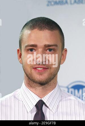 US singer Justin Timberlake poses for the medias during a photocall to promote his last record 'FutureSex/LoveSounds' held at the Villa in Paris, France on July 07, 2006. Photo by Giancarlo Gorassini/ABACAPRESS.COM Stock Photo