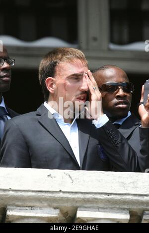 French soccer players meet their fans Place de la Concorde in Paris Stock Photo