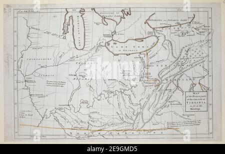 MAP of the Western parts of the COLONY of VIRGINIA, as far as the Mississipi. Author  Jefferys, Thomas 122.46. Place of publication: [London] Publisher: [Thomas Jefferys] Date of publication: [1754.]  Item type: 1 map Medium: copperplate engraving, hand colour in outline Dimensions: 24 x 36 cm  Former owner: George III, King of Great Britain, 1738-1820 Stock Photo