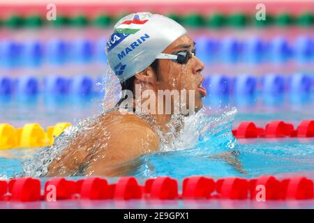 Italy's Luca Marin competes on men's 400 meters medley during the european swimming championships in Budapest, Hungary, on August 6, 2006. Photo by Nicolas Gouhier/Cameleon/ABACAPRESS.COM Stock Photo