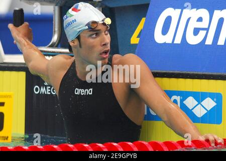 Italy's Luca Marin competes on men's 400 meters medley during the european swimming championships in Budapest, Hungary, on August 6, 2006. Photo by Nicolas Gouhier/Cameleon/ABACAPRESS.COM Stock Photo