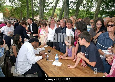 French singer Doc Gyneco poses during the 'Foret des Livres' writers meeting at Chanceaux Pres Loches, France, organized by french author Gonzague Saint-Bris on August 27, 2006 Photo by Denis Guignebourg/ABACAPRESS.COM Stock Photo