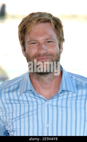 Actor and cast member Aaron Eckhart poses during the photocall for his new film 'The Black Dahlia' at the 63rd annual Venice Film Festival in Venice, Italy, on August 30, 2006. Photo by Nicolas Khayat/ABACAPRESS.COM Stock Photo