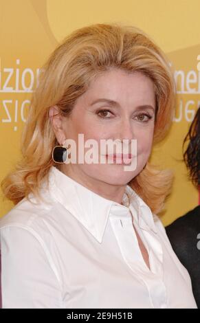 French actress and President of the Jury Catherine Deneuve poses at the Jury photocall of the 63rd annual Venice Film Festival in Venice, Italy, on August 30, 2006. Photo by Nicolas Khayat/ABACAPRESS.COM