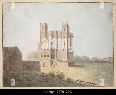 Rochester Castle in Kent. Visual Material information:  Title: Rochester Castle in Kent. 17.10.t. Date of publication: [about 1770-1790]  Item type: 1 drawing Medium: watercolour Dimensions: sheet 23.9 x 31.5 cm  Former owner: George III, King of Great Britain, 1738-1820 Stock Photo