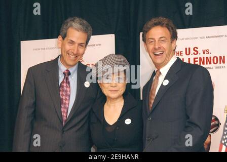 David Leaf, Yoko Ono, and John Scheinfeld attend a press conference to present the movie 'The U.S. vs. John Lennon' held at the Regency Hotel in New York City, N, USA on September 6, 2006. Photo by Gregorio Binuya/ABACAPRESS.COM Stock Photo