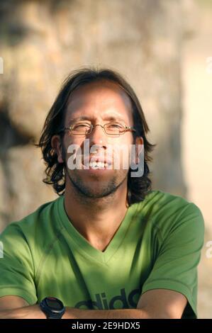 France's Yohan Diniz poses for our photographer in Vincennes, near Paris, France on September 12, 2006, after winning the Men's 50km at the European Track and Field Championships, in Goteborg, Sweden, on August 10, 2006. Photo by Stephane Kempinaire/Cameleon/ABACAPRESS.COM Stock Photo