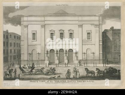 Front view of the Drury Lane Theatre in the 18th century. (Originally ...