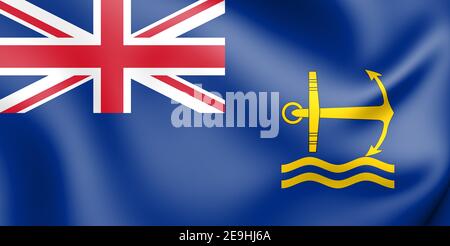 3D British Royal Maritime Auxiliary Ensign. 3D Illustration. Stock Photo