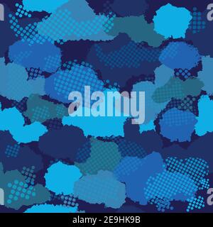 Seamless camouflage pattern. Repeating digital dotted camo military texture background. Abstract modern fabric textile ornament. Vector illustration. Stock Vector