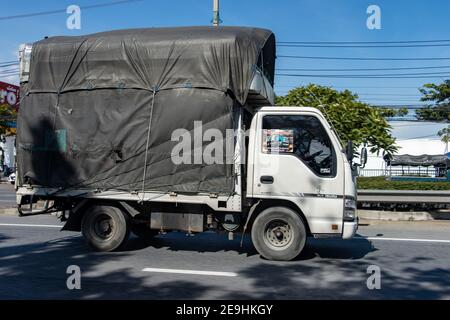 BANGKOK, THAILAND, JUNE 20 2020,  The truck ride on a road. Stock Photo