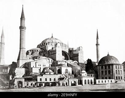 Late 19th century photograph - Hagia Spohia, Constantinople, (Istanbul) Turkey, c.1880's Stock Photo