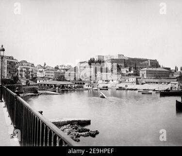 Late 19th century photograph - Harbour, Corfu, Greece Stock Photo