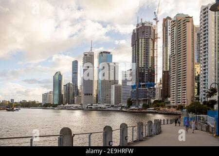 The iconic Brisbane Cityscape along the Brisbane River in Queensland on January 31st 2021 Stock Photo