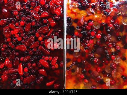 natural healthy sweets, the berry fruit jelly cakes Stock Photo
