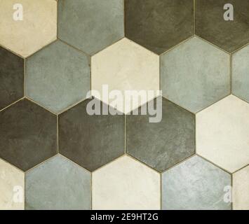 the natural ceramic tile floor Stock Photo