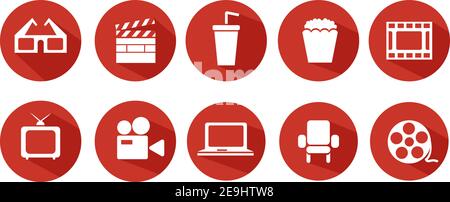 Cinema pack, illustration, vector on white background. Stock Vector