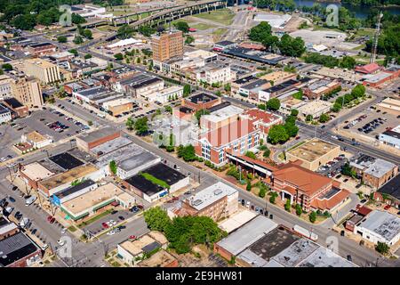 Tuscaloosa Alabama,downtown city center centre,aerial overhead view,business district, Stock Photo