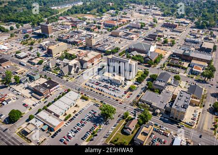 Tuscaloosa Alabama,downtown city center centre,aerial overhead view business district, Stock Photo