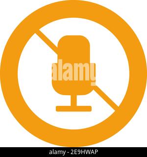 Muted microphone, illustration, vector on white background. Stock Vector