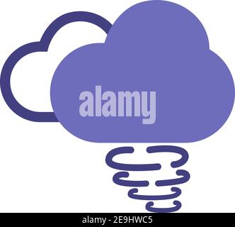 Tornado clouds, illustration, vector on white background. Stock Vector