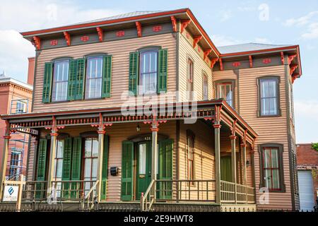 Alabama Montgomery Old Alabama Town restored historical,Gallagher house 1882 Italianate style,outside exterior front entrance, Stock Photo
