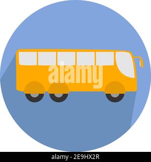 Big yellow bus, illustration, vector on white background. Stock Vector