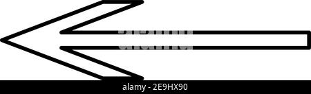 Sharp arrow to the left, illustration, vector on white background. Stock Vector