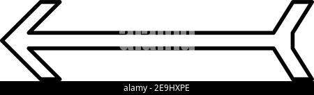 Arrow with a tail pointing to the left, illustration, vector on white background. Stock Vector
