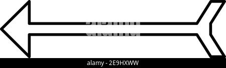 Arrow with a fishbone shaped tail, illustration, vector on white background. Stock Vector