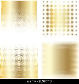 Vector collection of ink monochrome halftone squares shapes Stock Vector