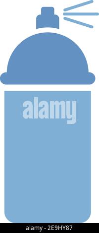 Blue spraypaint bottle, illustration, vector on white background. Stock Vector