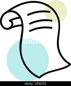 Paper with writting on it, illustration, vector on white background. Stock Vector
