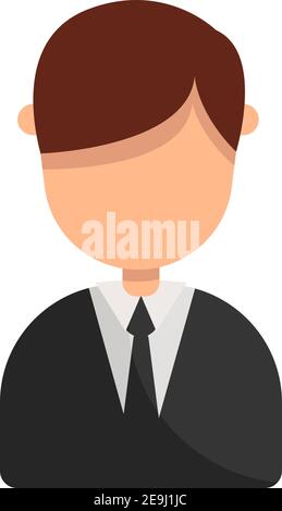 A man in a business suit on a white background. Vector illustration in ...