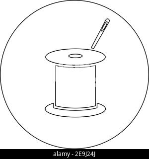 Sewing thread, illustration, vector on white background. Stock Vector