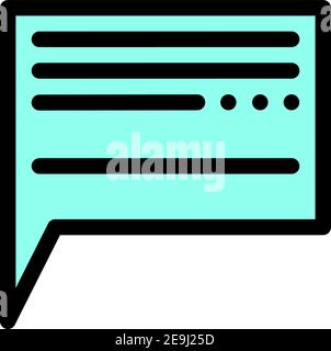 Light blue text notification, illustration, vector on white background. Stock Vector