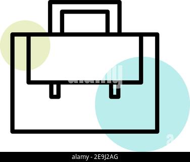 Blue briefcase , illustration, vector on white background. Stock Vector