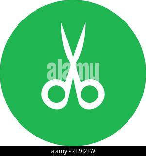 White sewing scissors, illustration, vector on white background. Stock Vector